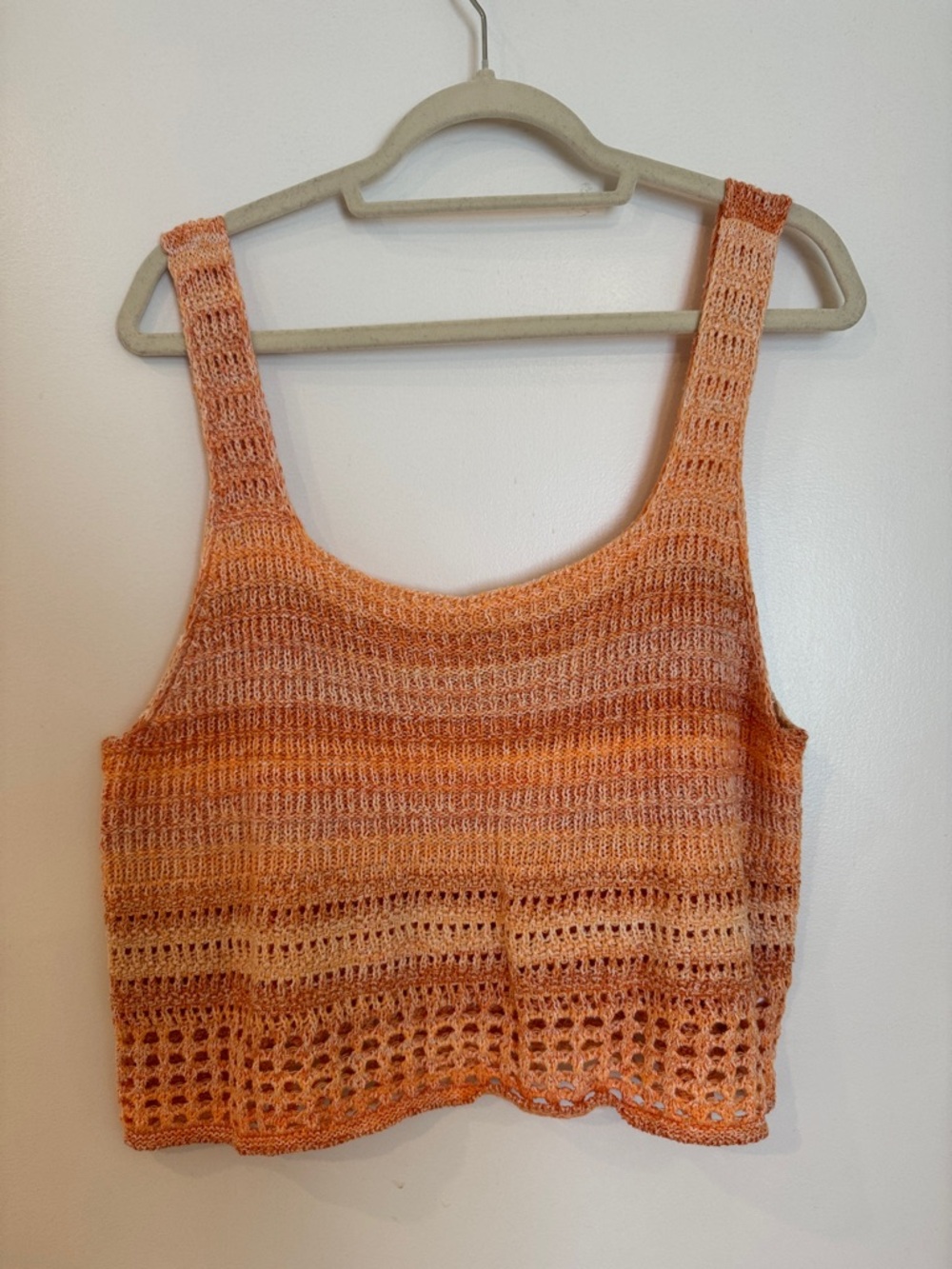 NEW Crochet Tank Top in Peach Orange - Women's Summer Knit